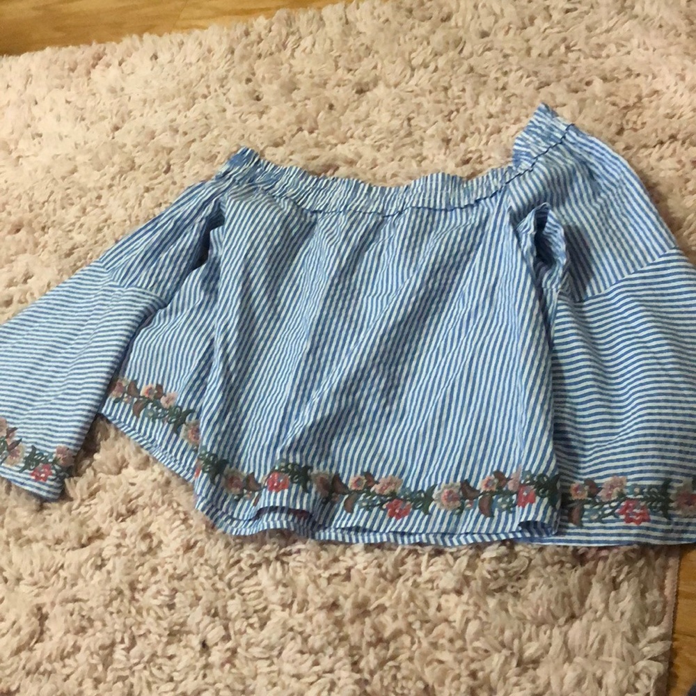 Bell sleeved off the shoulder top